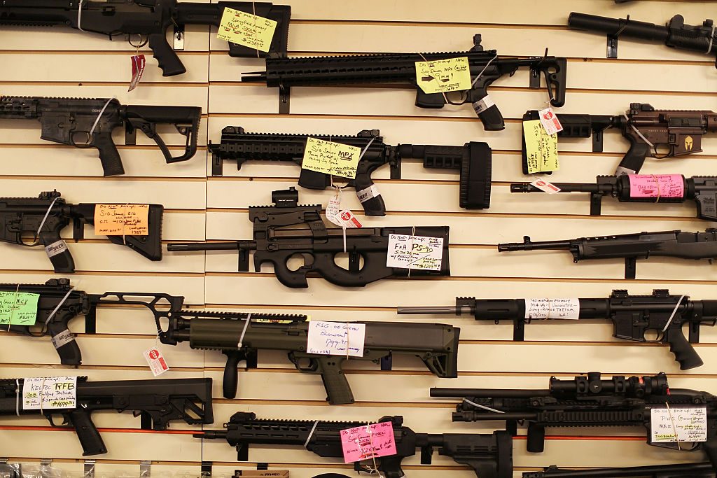 DELRAY BEACH, FL - JANUARY 05: Weapons are seen on display at the K&W Gunworks store on the day that U.S. President Barack Obama in Washington, DC announced his executive action on guns on January 5, 2016 in Delray Beach, Florida. President Obama announced several measures that he says are intended to advance his gun safety agenda. (Photo by Joe Raedle/Getty Images)